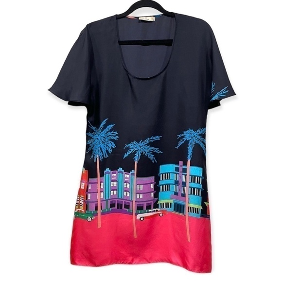 SILK Printed Charlotte Sparre mini dress with flutter sleeves size XS - Picture 1 of 7